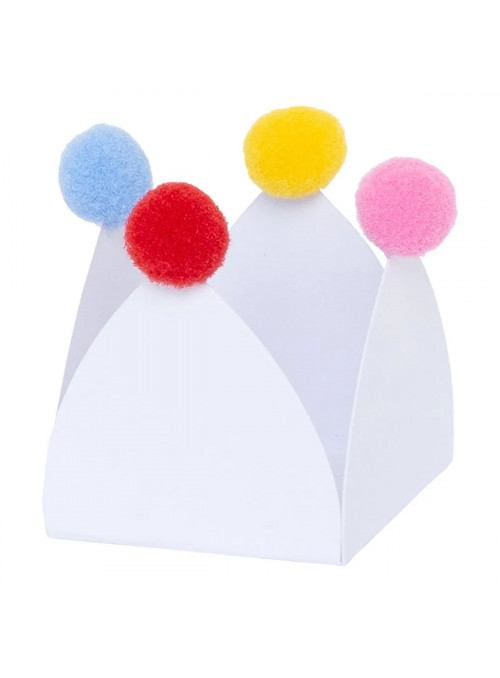 Forminhas para Doces Branco com Pompom Mesa Festa 20 Unidades