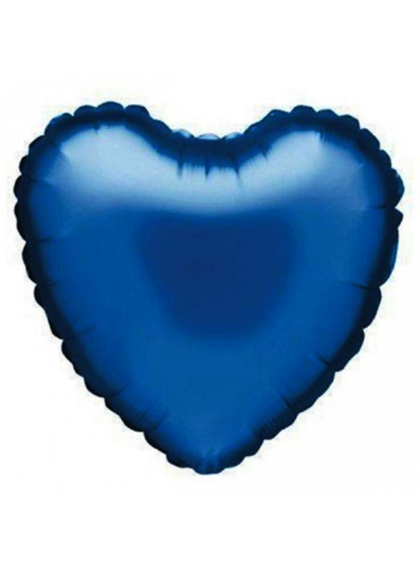 Balão Metalizado Coração Azul Marinho 20 Polegadas 50cm Flexmetal