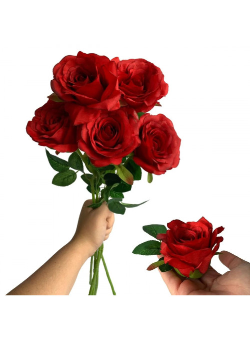 Flor Rosa Vermelha Artificial Dia dos Namorados Casamento