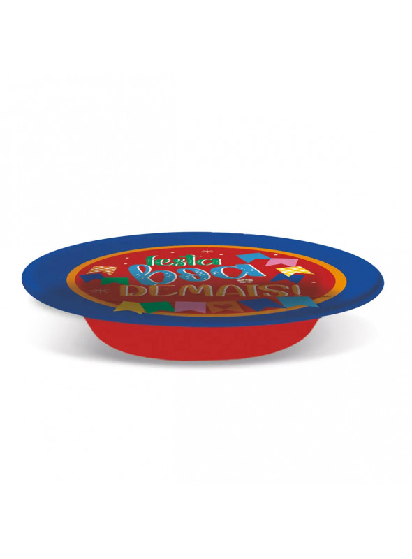 Prato Petisqueira Laminada Festa Junina Arraiá 18cm 8 Unidades