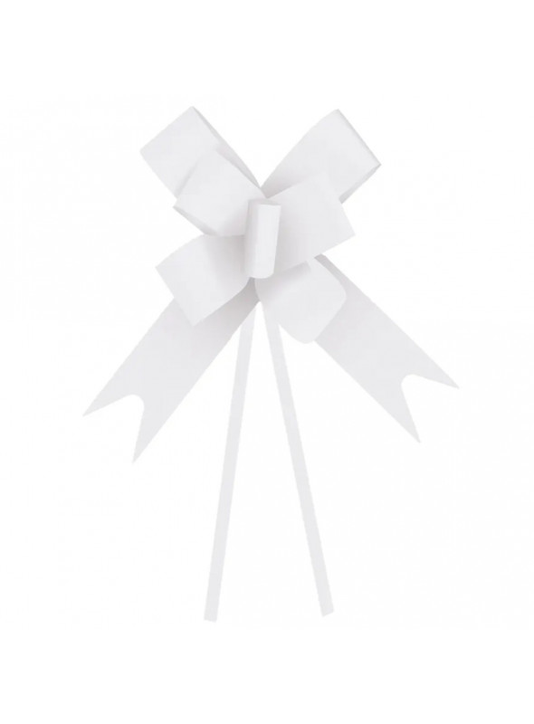 Laço Pronto Liso Branco Embalagem Presente 2,2cm x 42cm 10 Unidades