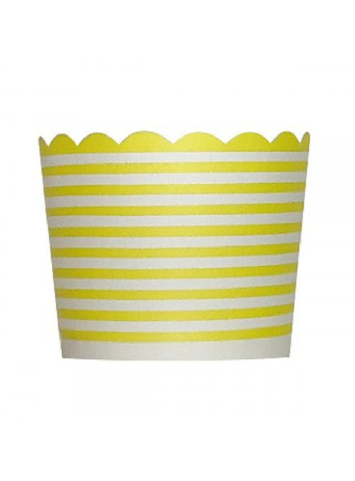 Forminhas para Cupcake de Papel Amarelo Listrado 20 Unidades