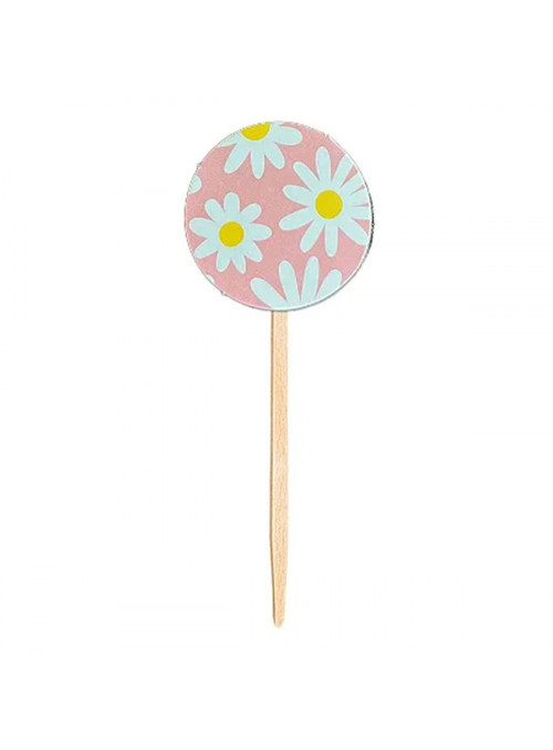 Topo para Cupcake Pick Toppers Margaridas 10 Unidades