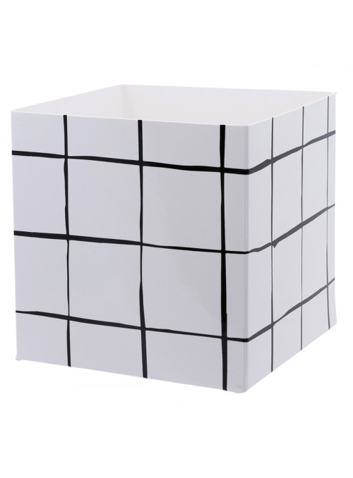 Caixote de Papel Cartão Grid P&amp;B 10cm