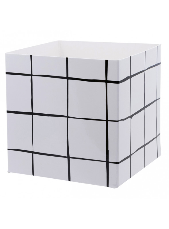 Caixote de Papel Cartão Grid P&B 10cm