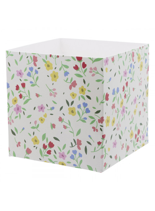 Caixote de Papel Cartão Floral Vintage 10cm