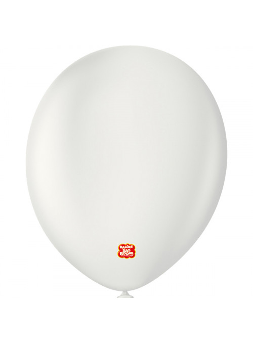Balões de Látex Branco Polar Redondo 16 Polegadas São Roque 10 Unidades