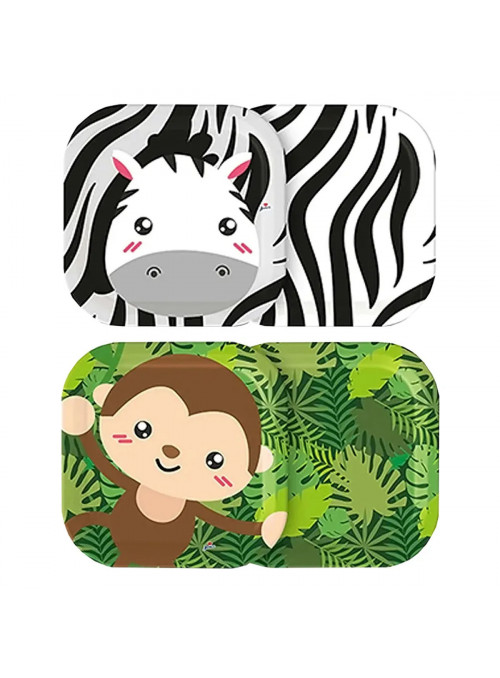 Prato e Copo de Papel Festa Animais da Selva Junco 8 Unidades de Cada