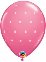 Balões De Látex Rosa Bolinhas Brancas - 10 Unidades