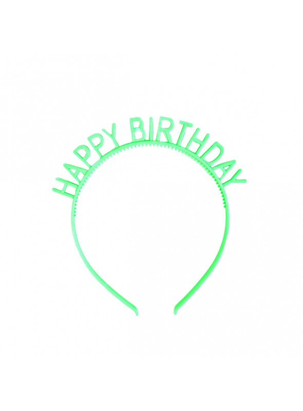 Tiara de Plástico Happy Birthday Verde Claro Adereços Kit Festa