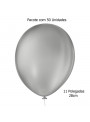 Balão de Látex Cinza 11 Polegadas 28cm 50 Unidades São Roque