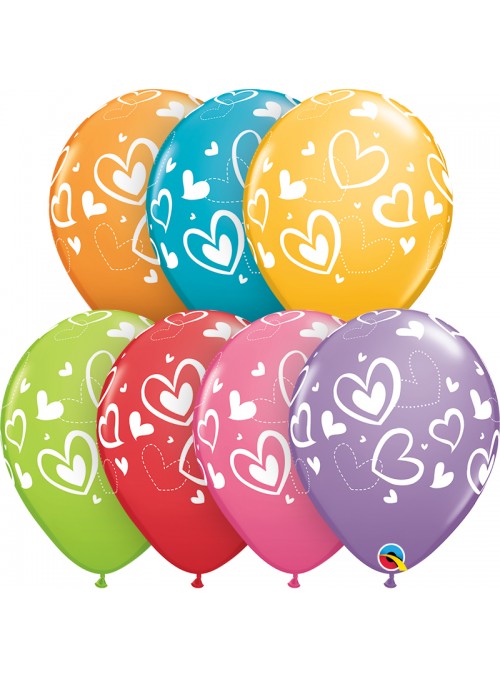Balões de Látex Corações Sortidos – 10 unidades