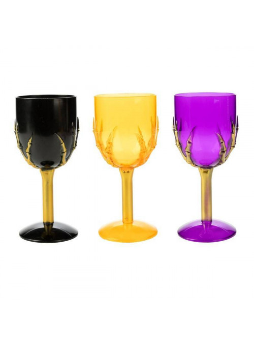 Taça de Drink Decorada Mão Esqueleto Halloween Diversas Cores 1 Unidade