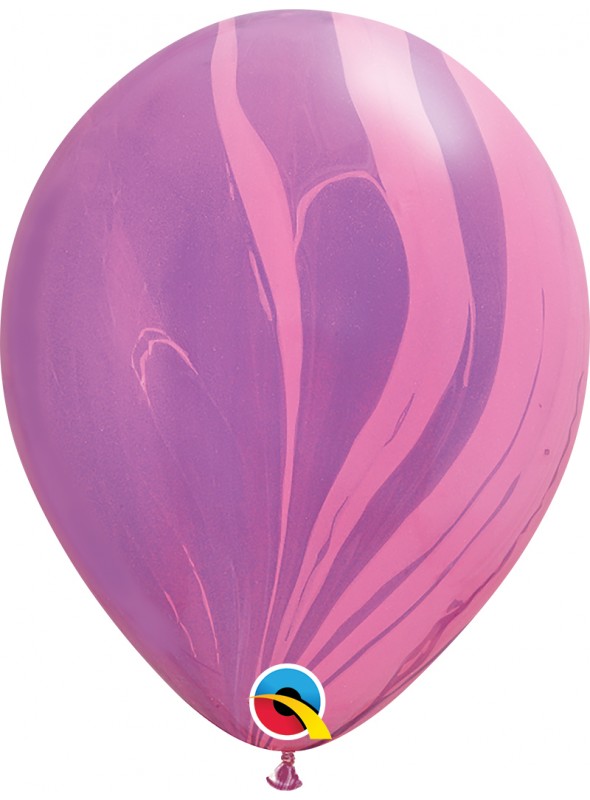 Balões de Látex Marmorizado Pink e Violeta – 5 unidades