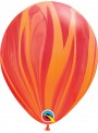 Balões de Látex Marmorizado Vermelho e Laranja – 5 unidades
