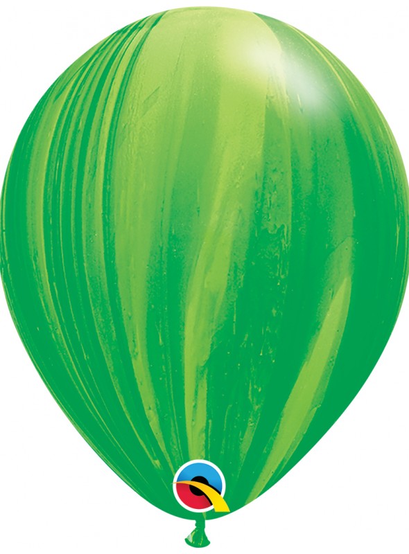 Balões de Látex Marmorizado Verde – 5 unidades