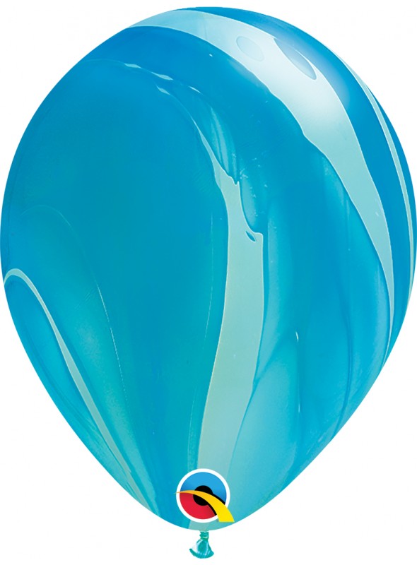Balões de Látex Marmorizado Azul – 5 unidades