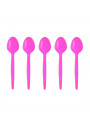 Colher de Plástico Sobremesa Rosa Pink 50 Unidades Festcolor Descartáveis de Festa