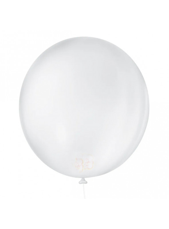 Balão de Látex Redondo Branco Polar 9 Polegadas 23cm 50 Unidades São Roque