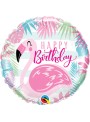 Balão Metalizado Happy Birthday Flamingo – 1 unidade