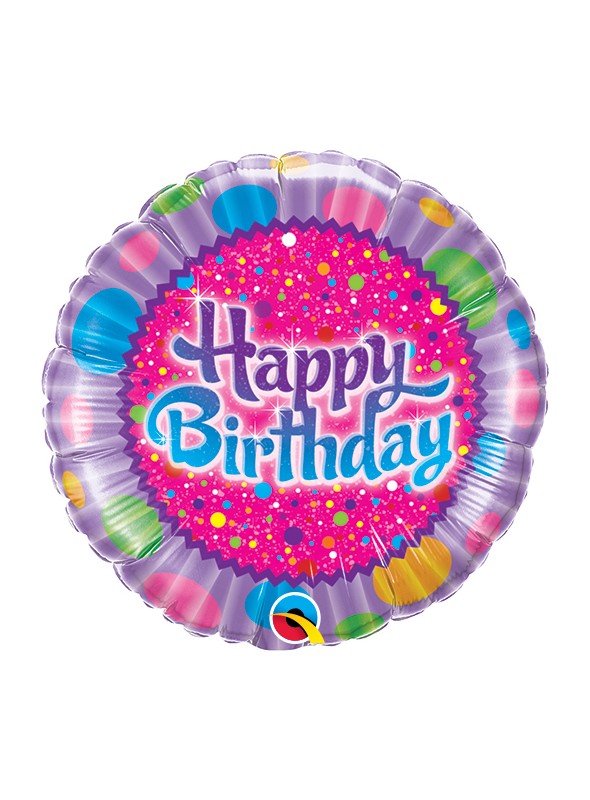 Balão Metalizado Redondo Happy Birthday Cupcake – 1 unidade