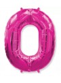 Balão Metalizado Rosa Número 0 – 1 unidade