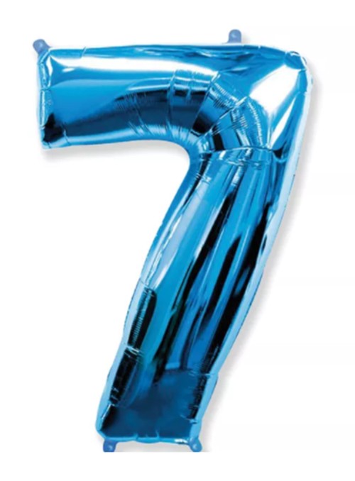 Balão Metalizado Azul Número 7 – 1 unidade