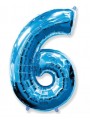Balão Metalizado Azul Número 6 – 1 unidade