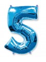 Balão Metalizado Azul Número 5 – 1 unidade