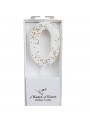 Vela de Aniversário Branco com Glitter Número 0 Premium