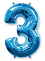 Balão Metalizado Azul Número 3 – 1 unidade